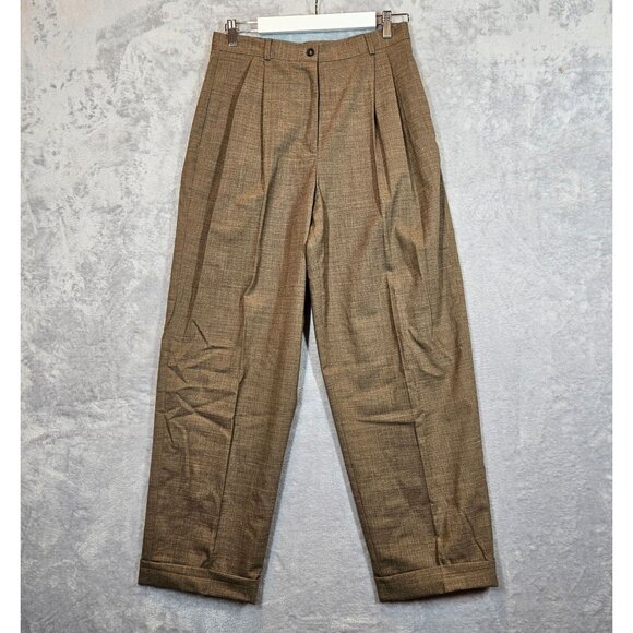 Clifford & Wills Pant Suit Set Womens 12 brown wool zip jacket pleat career cuff - Picture 2 of 15